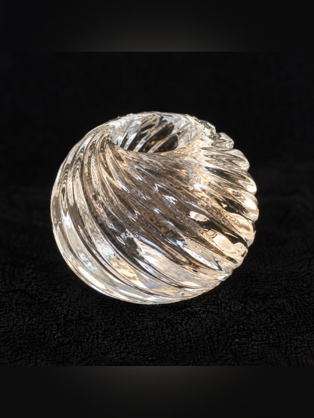 Vintage Clear Glass Swirl Taper Candle Swirl Glass Candle Holders - Set of 5